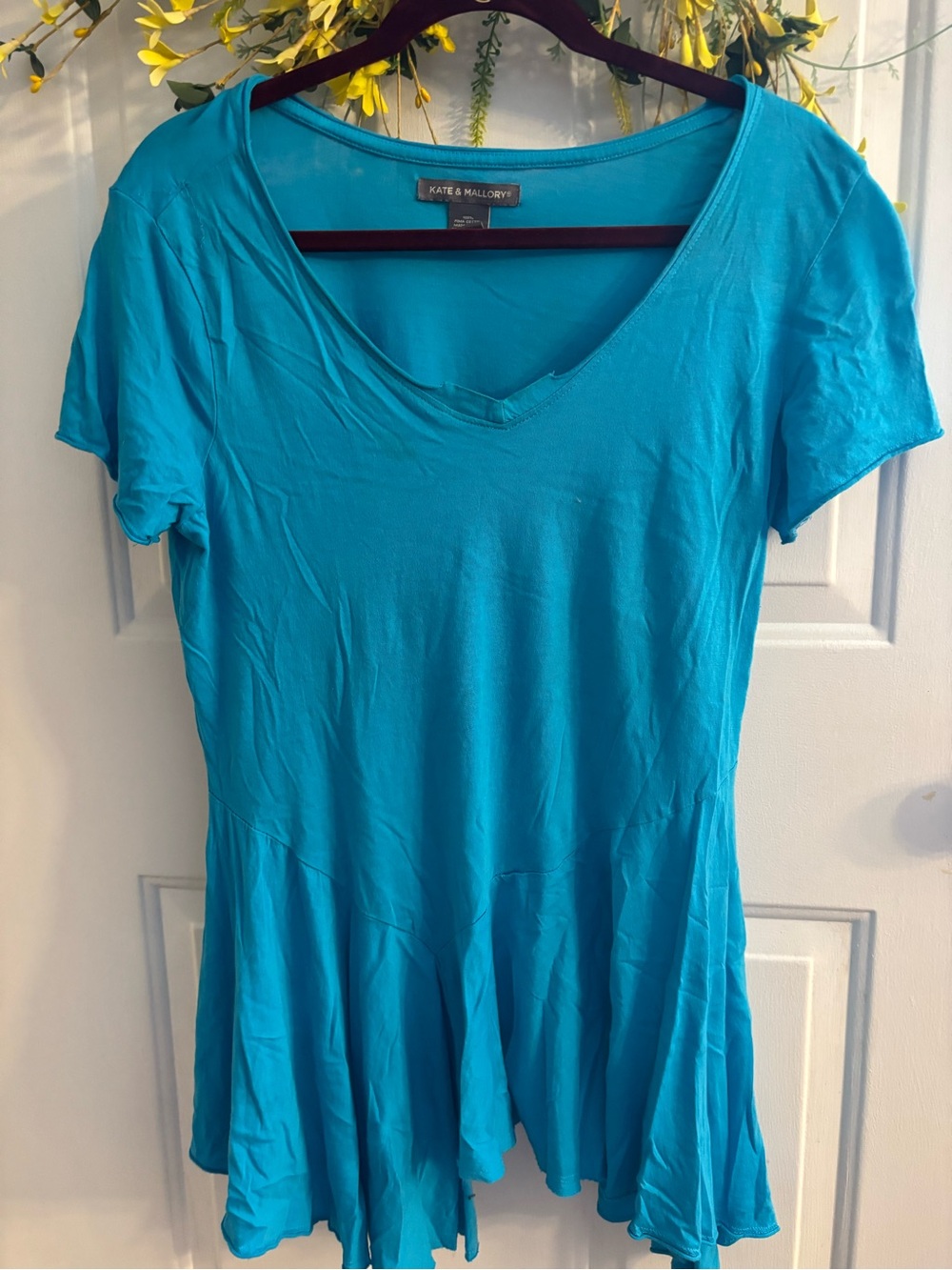 Kate & Mallory Teal V-Neck Swing Top